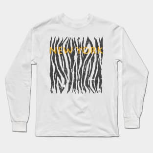 tiger zebra leather fur texture pattern Long Sleeve T-Shirt